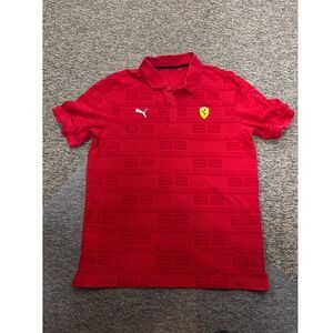 Puma Ferrari Scuderia F1 Red Polo Shirt Men's Medium Motorsport‎ Racing